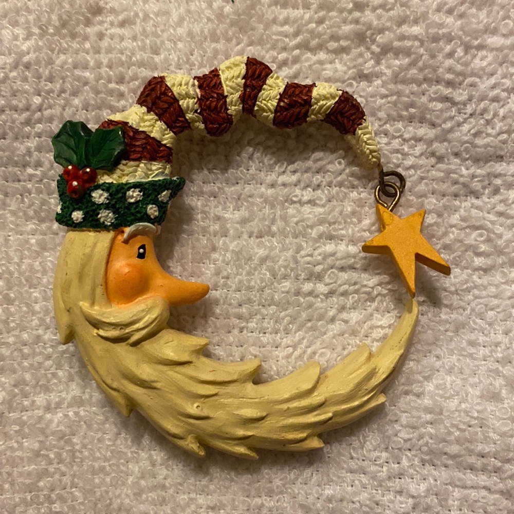 Vintage Christmas Moon With hanging Star